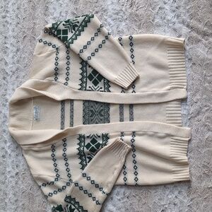 Vintage 70s Kmart Nordic Knit Shawl Collar Cardigan